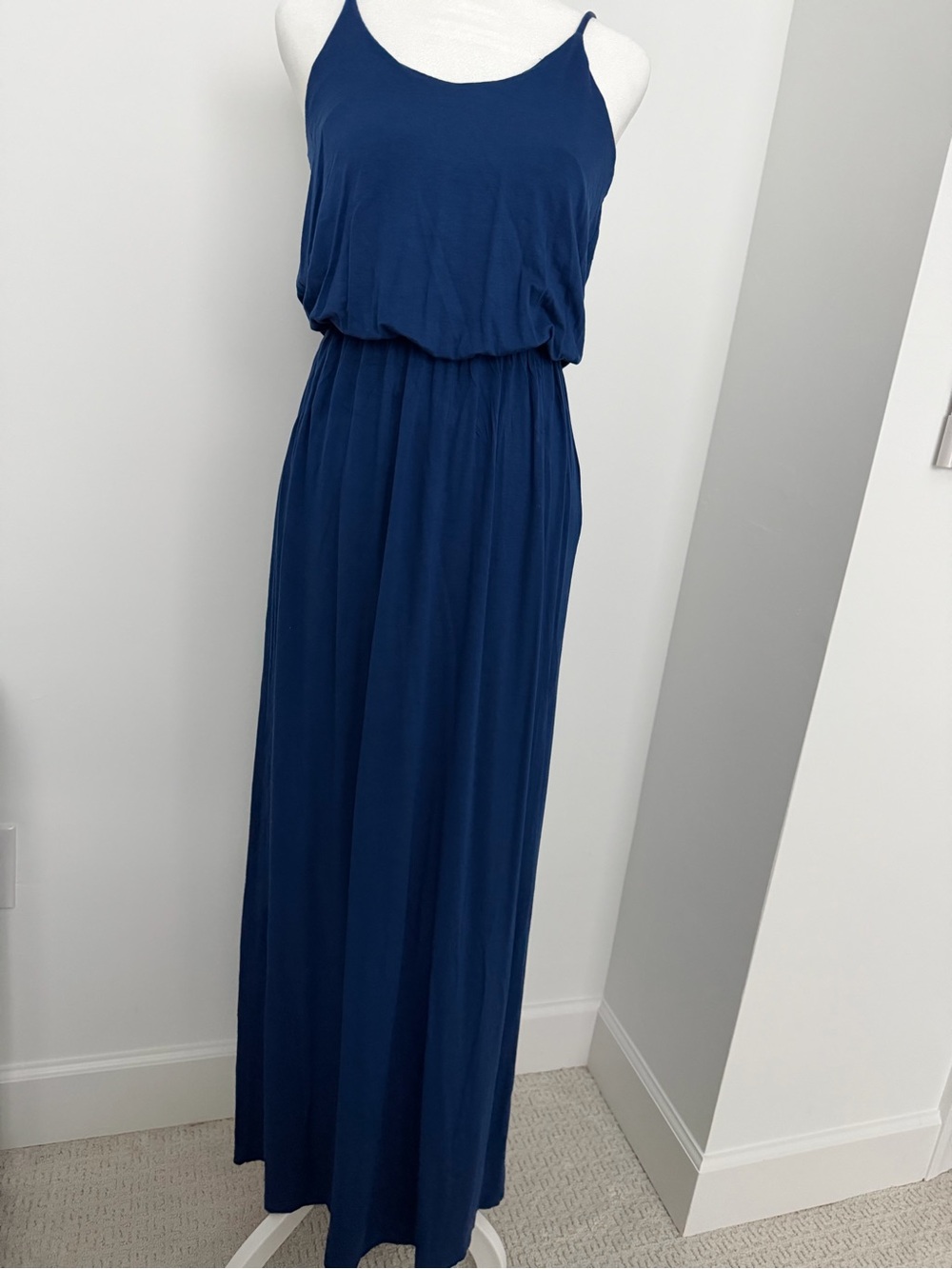 Lush‎ Blue Sleeveless Maxi Dress small euro resort summer vacation